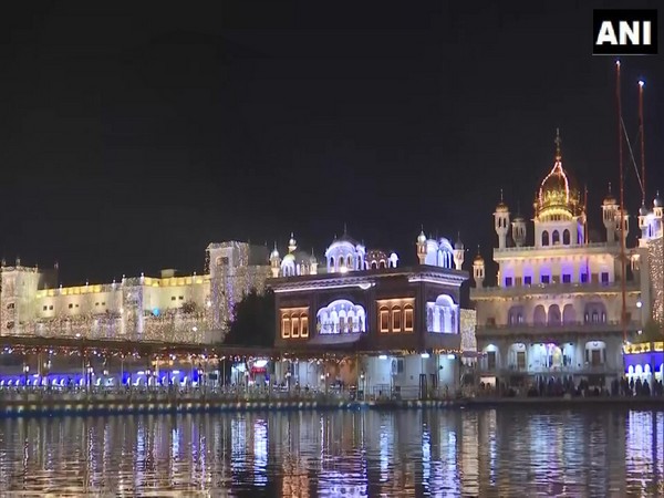 The Golden Temple illuminated on the eve of the 551st birth anniversary of Guru Nanak Dev. (Photo/ANI)