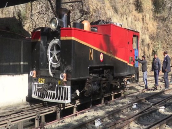    A 117-year-old steam engine being run on the Kalka-Shimla heritage line here on Wednesday.