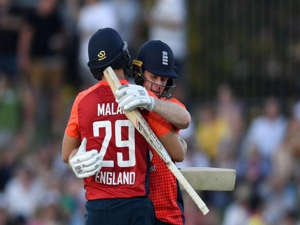 Dawid Malan and Eoin morgan during their partnership. (Photo/ICC Twitter)