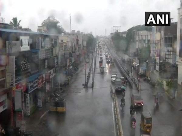 Rain lashed in parts of Chennai on Tuesday (Photo/ANI)