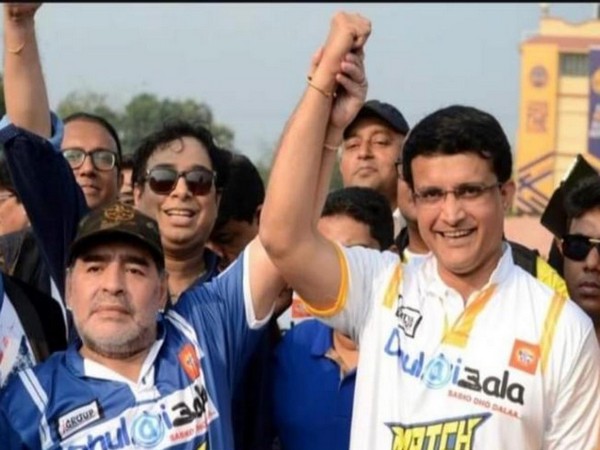 Sourav Ganguly with Maradona (Photo/ Sourav Ganguly Twitter)