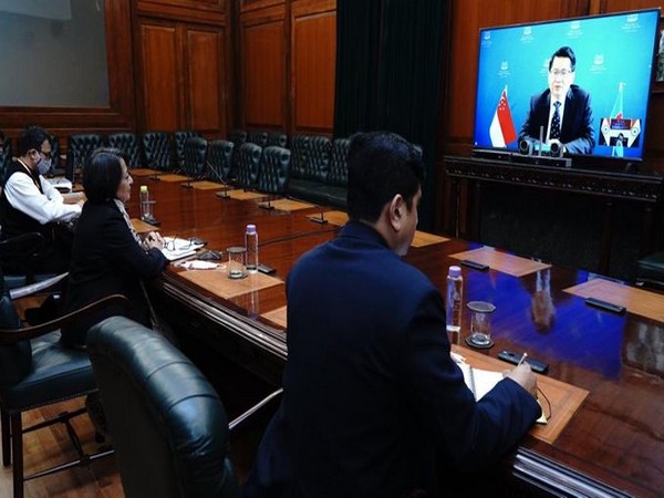 : Ministry of External Affairs' Secretary East, Riva Ganguly Das and Stanley Loh, Second Permanent Secretary of Singapore's Ministry of Foreign Affairs