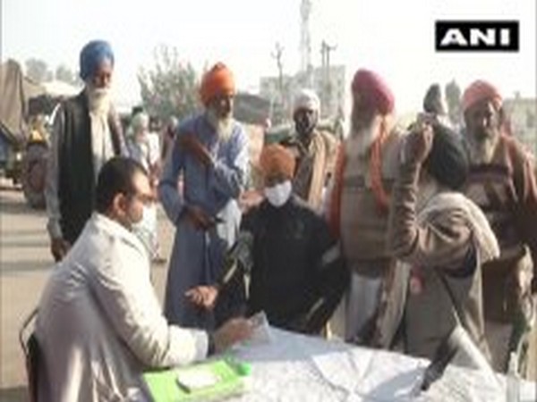 A medical camp has been set up at Delhi's Singhu border. (Photo/ANI)