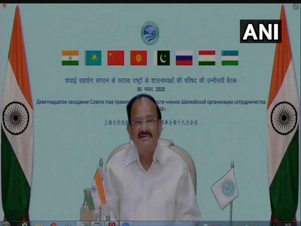 Vice President Venkaiah Naidu addressing the 19th meeting of SCO Council of Heads of Government through video conferencing on Monday.
