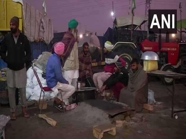 Protesting farmers at Burari ground (Photo/ANI)