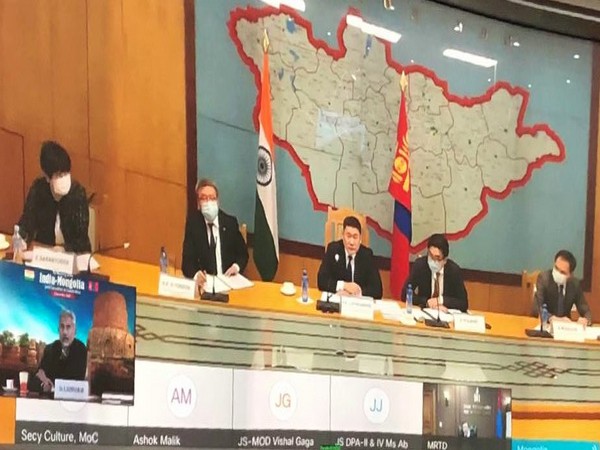 The 7th meeting of India-Mongolia Joint Committee on Cooperation on Thursday. (Credit: Dr. S. Jaishankar/Twitter)