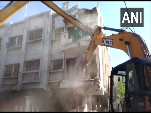 Visuals of the demolition in Indor. (Photo/ANI)