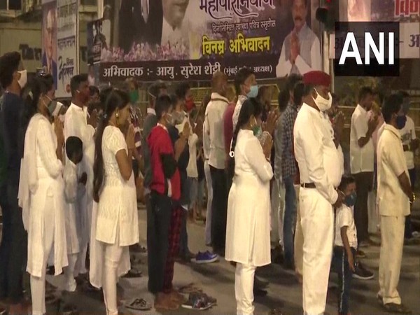 People gathered at Chaityabhoomi to pay tribute to Dr BR Ambedkar. (Photo/ANI)