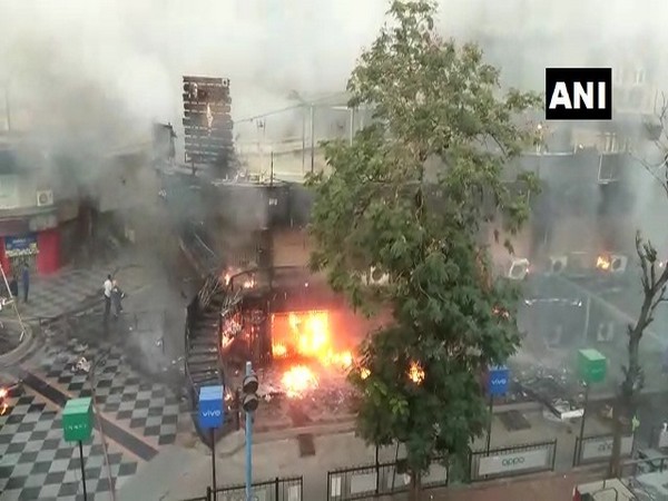 The spot where the fire broke out in Ahmedabad on Sunday. (Photo/ANI)