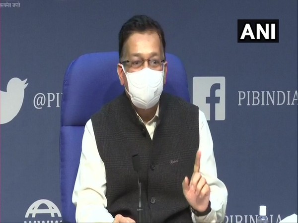 Union Health Secretary Rajesh Bhushan speaking at the Health Ministry press conference in the national capital on Tuesday [Photo/ANI]