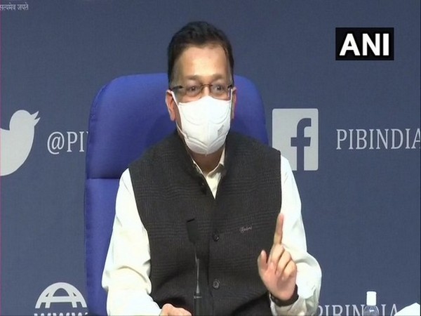 Union Health Secretary Rajesh Bhushan speaking at the Health Ministry press conference in the national capital on Tuesday [Photo/ANI]