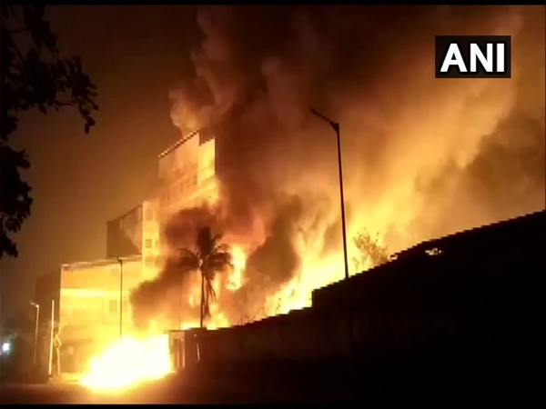 Visuals from the burning chemical factory in Vatva. (Photo/ANI)