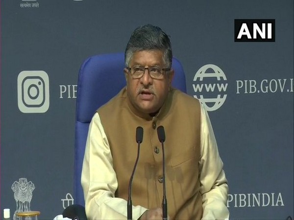 Union Minister Ravi Shankar Prasad addressing media on Wednesday. Photo/ANI