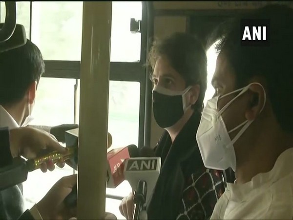 Congress leader Priyanka Gandhi speaking to the reporters (Photo/ANI)