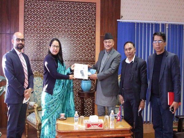 Namgya Khampa, Deputy Chief of Mission, on Tuesday called on Basant Nembang, Nepal's Minister for Physical Infrastructure and Transport. (Photo credit: Twitter/India in Nepal)