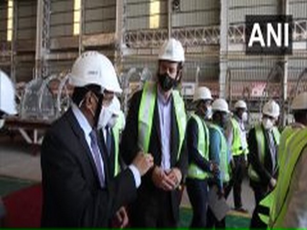 French, German and EU Union Ambassadors visited Kochi Metro Rail Limited's Water Metro construction sites (Photo/ANI)