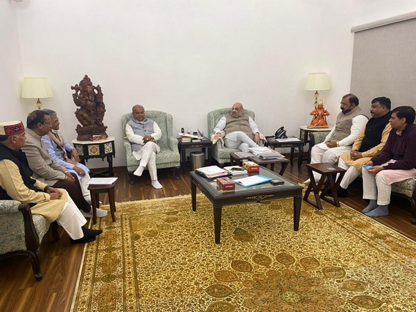 Visulas from the meeting at Union Minister Amit Shah's residence (Photo/ANI)