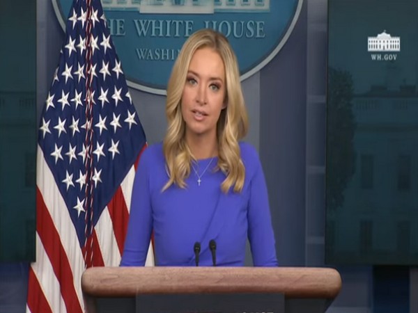 White House spokeswoman Kayleigh McEnany speaking at the press briefing on Tuesday (local time).