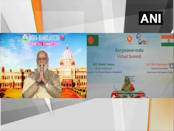 Prime Minister Narendra Modi and Prime Minister of Bangladesh Sheikh Hasina at a virtual summit on Thursday. (Photo/ANI)