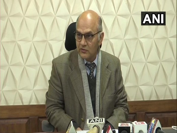 State Election Commissioner KK Sharma at a press conference. (Photo/ANI)