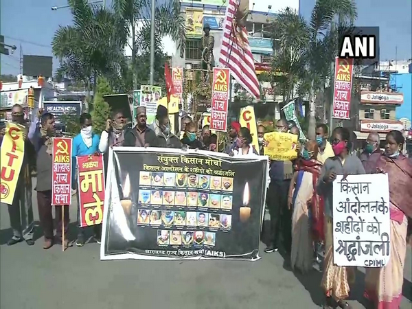 Visuals from the protest in Ranchi. (Photo/ANI)
