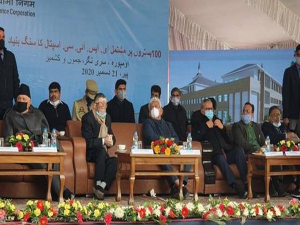 Minister of State (I/C) for Labour and Employment, Santosh Kumar Gangwar laid the foundation stone of 100 bedded Employees State Insurance Corporation Hospital in Budgam (Photo/ANI)