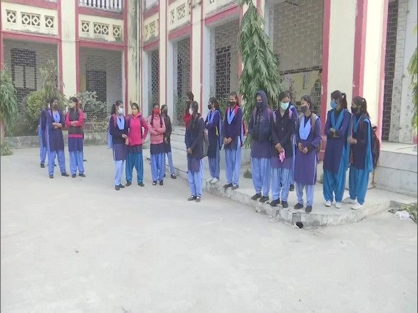 Students at the Bankipur Girls High School in Patna. (Photo/ANI)