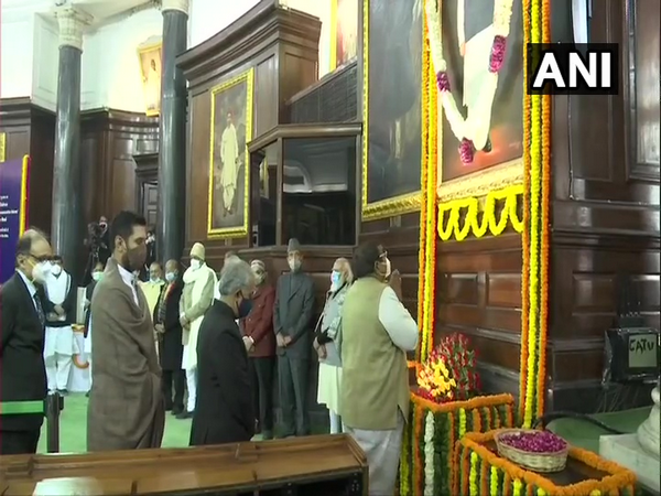 Prime Minister Narendra Modi paying tributes at Parliament. (Photo/ANI)