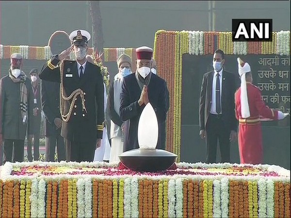 President Ram Nath Kovind at the 'Sadaiv Atal' Samadhi in the national capital. (Photo/ANI)