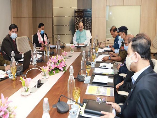 Union Home Minister Amit Shah at a meeting in Assam on Saturday. [Photo/Shah's Twitter handle]