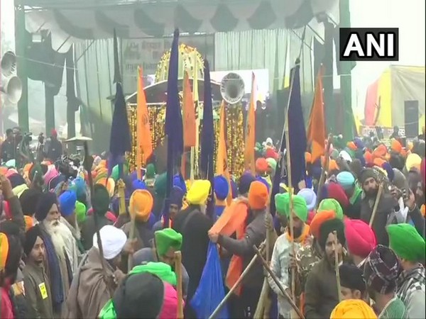 Nagar kirtan held at Singhu border on Friday (Photo/ANI)