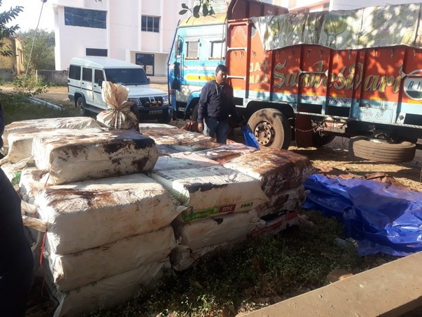 One 12-wheeler truck and other incriminating materials were seized from the spot. (Photo/ANI)