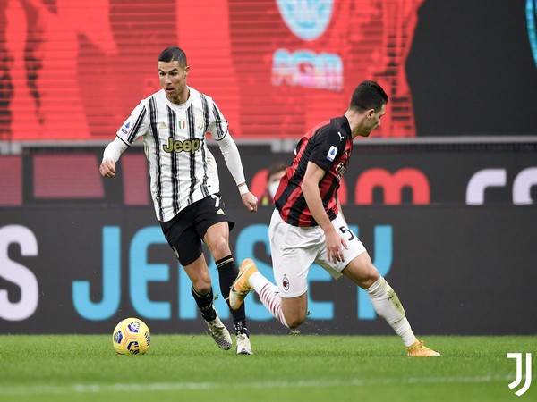 Cristiano Ronaldo in action against AC Milan (Photo/ Juventus Twitter) 