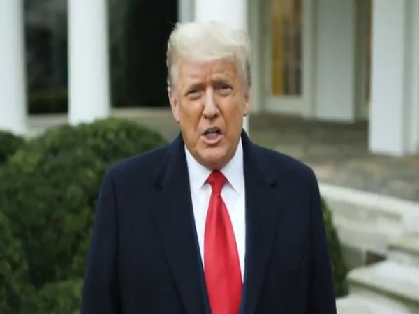 US President Donald Trump speaking in a video posted on his Twitter handle.