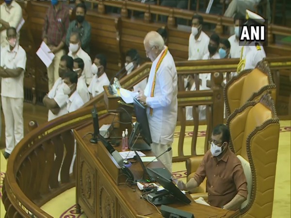 Kerala Governor Arif Mohammad Khan delivering his policy address in the Kerala Assembly Session. (Photo/ANI)