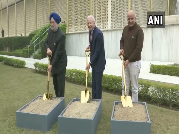 US Ambassador Kenneth Juster, Union Minister Hardeep Singh Puri and Deputy Chief Minister Manish Sisodia took part in the groundbreaking event for a new Chancery building