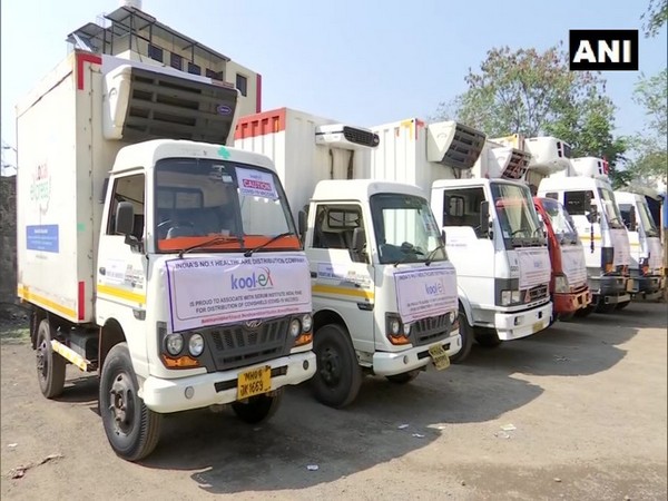 Trucks at Kool-ex Cold Chain in Pune (Photo/ANI)