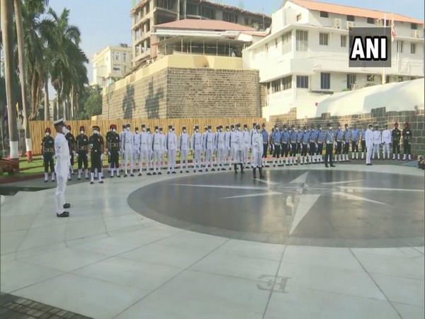 Visuals from Veterans Day wreath-laying ceremony held at Naval Dockyard, Mumbai (Photo/ANI)