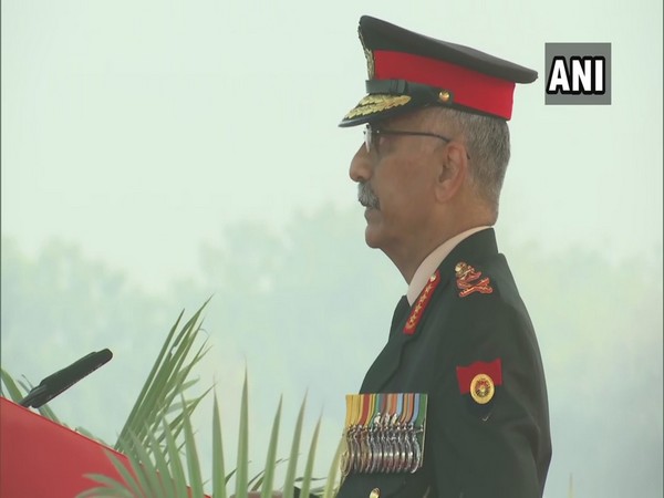 Army chief General Manoj Mukund Naravane speaking on Army Day. (Photo/ANI)