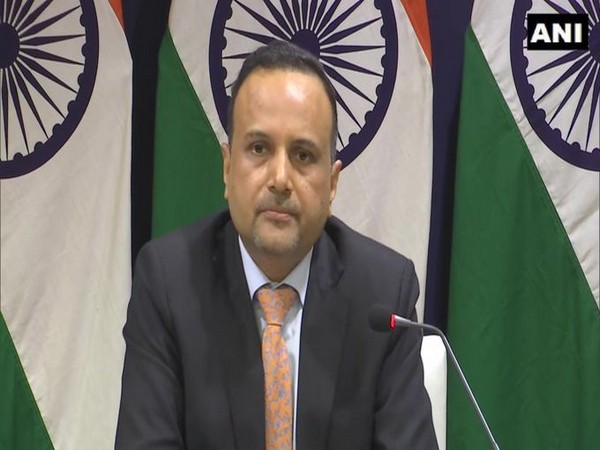 MEA Spokesperson Anurag Srivastava speaking at the weekly press briefing on Thursday. Photo/ANI