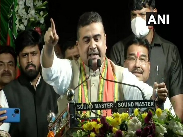 BJP leader Suvendu Adhikari at south Kolkata rally (Photo/ANI)