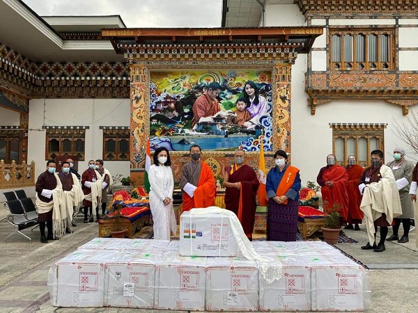 First consignment of COVID-19 vaccine from India arrives in Paro valley, Bhutan (Photo Credit: Twitter/ PM Bhutan)