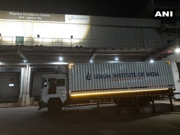 Serum Institute of India's vaccine consignment at Mumbai's Chhatrapati Shivaji Maharaj International Airport (Photo/ANI)