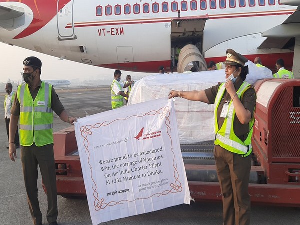 India on Thursday dispatched 2 million doses of Covishield vaccine to Bangladesh. (Photo/ANI)