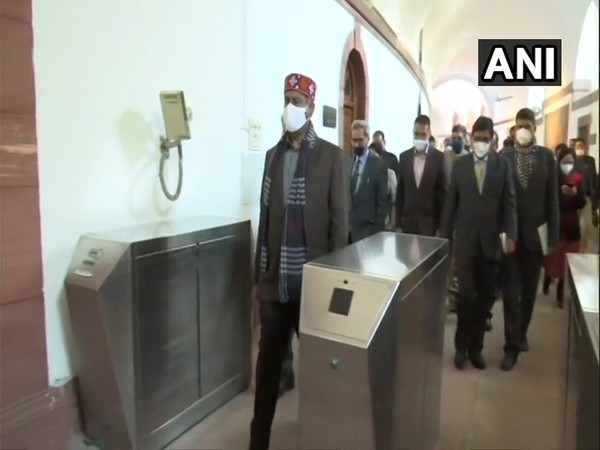 Lok Sabha Speaker inspecting the Parliament building. (Photo/ANI)
