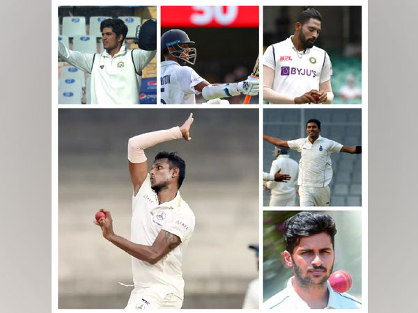 Mohammed Siraj, T Natarajan, Shubman Gill, Washington Sundar, Shardul Thakur and Navdeep Saini (Photo/ Anand Mahindra Twitter)