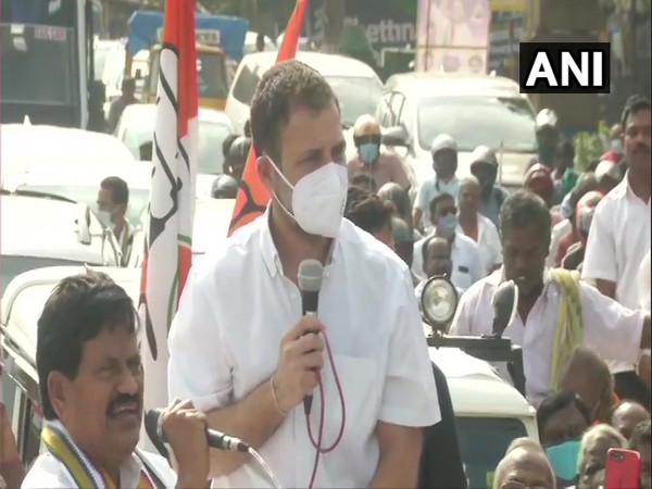 Congress leader Rahul Gandhi in Coimbatore (Photo/ANI)