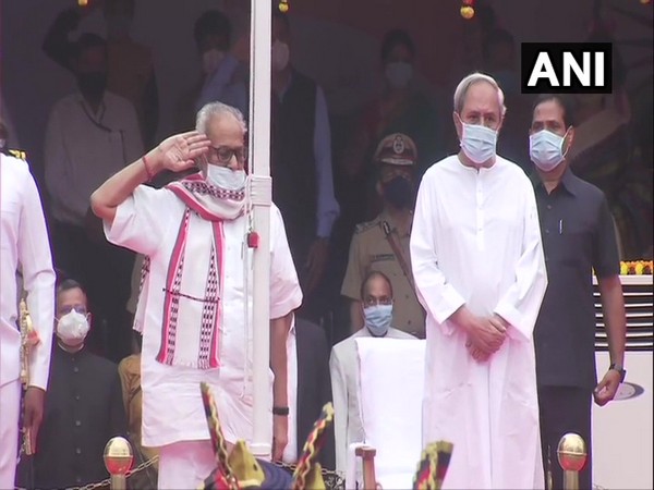 Odisha Governor Ganeshi Lal and Chief Minister Naveen Patnaik at the Republic Day event in Bhubaneswar. (Photo/ANI)