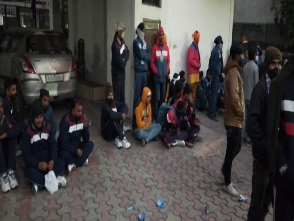 Artists of Republic Day parade were stranded near Red Fort on Tuesday (Photo/ANI)
