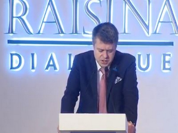 Estonian Foreign Minister Urmas Reinsalu speaking at Raisina Dialogue 2020 in New Delhi on Thursday. (Photo Credits: ORF Twitter)